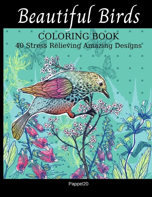 Front cover_Beautiful Birds And Feathers Coloring Book