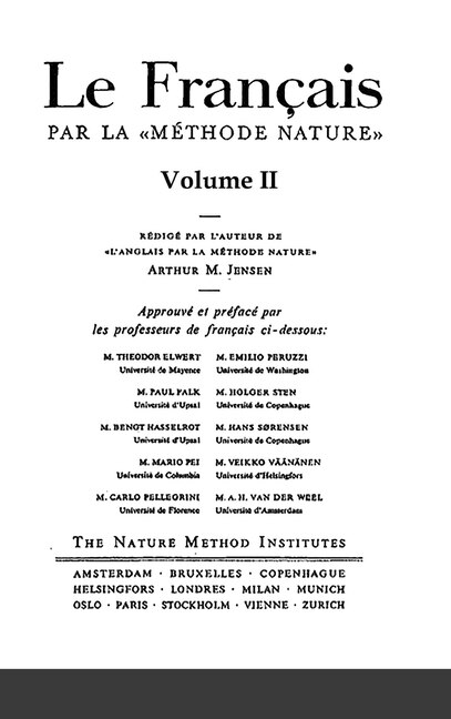 Couverture_Le Français par la Méthode Nature Volume 2