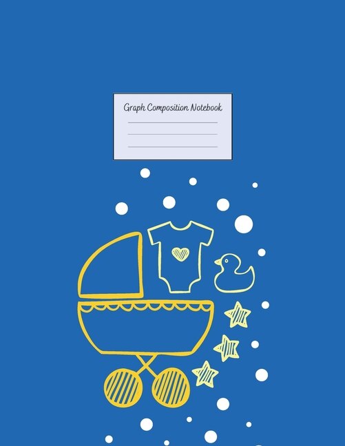 Graph Composition Notebook: Grid Paper Notebook: Large Size 8.5x11 Inches, 110 Pages. Notebook Journal: Blue Baby Stroller Work