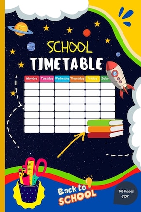 School Timetable: Middle-school / High-school Student Classroom Weekly Planner With To-do List, Goals And Projects