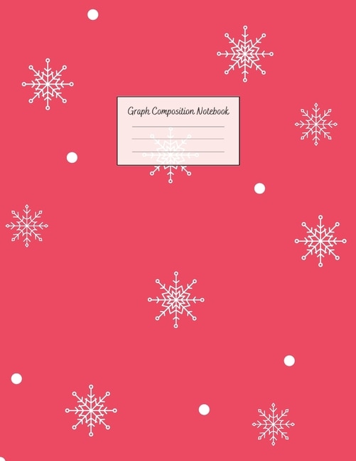 Graph Composition Notebook: Grid Paper Notebook: Large Size 8.5x11 Inches, 110 Pages. Notebook Journal: Red Background Snow Wor