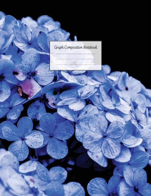 Graph Composition Notebook: Grid Paper Notebook: Large Size 8.5x11 Inches, 110 Pages. Notebook Journal: Beautiful Blue Flowers