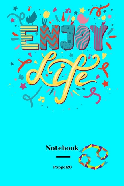 Lined Notebook Cancer Sign Cover Color Aqua 160 Pages 6x9-inches