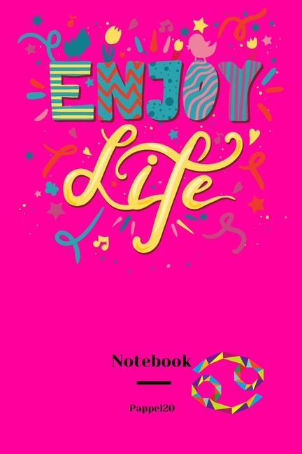Front cover_Lined Notebook Cancer Sign Cover Hollywood Cerise Color 160 Pages 6x9-inches