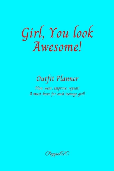 Outfit Planner Cover Aqua Color 200 Pages 6x9 Inches