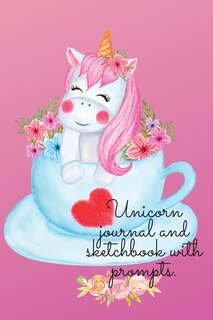 Front cover_Unicorn journal and sketchbook with prompts.