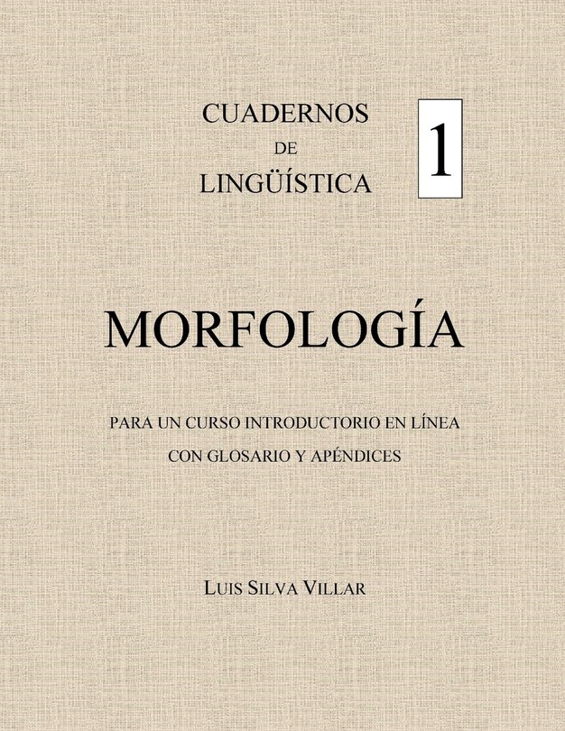Front cover_Cuadernos de Lingüïstica 1. Morfología