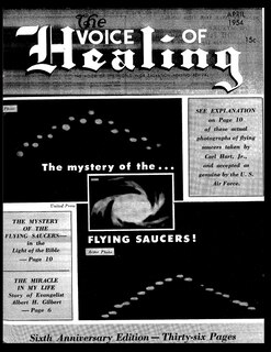 Front cover_The VOICE of HEALING MAGAZINE. The mystery of the...FLYING SAUCERS APRIL, 1954