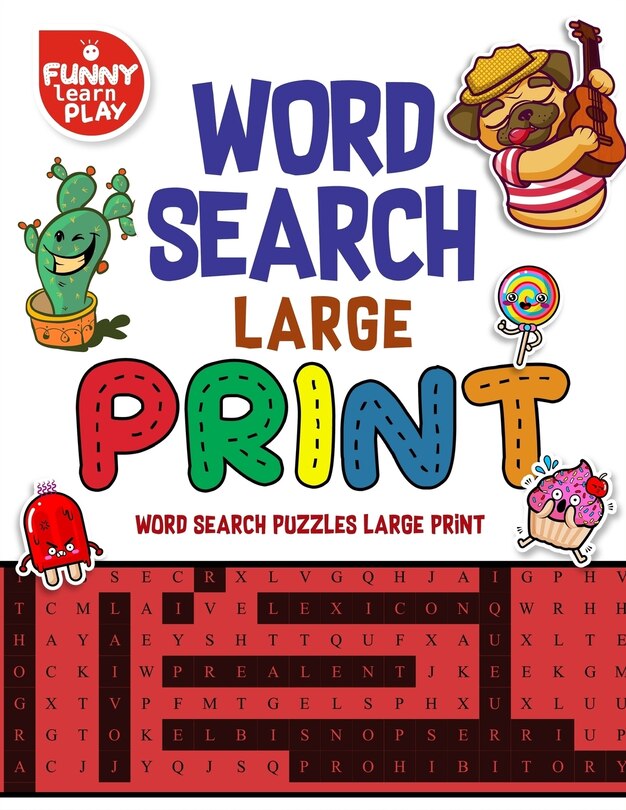 Front cover_Word Search Large Print Game, Fun Game for Kids and Adults
