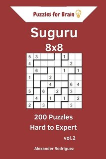 Front cover_Puzzles for Brain Suguru - 200 Hard to Expert 8x8 vol. 2