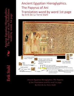 Ancient Egyptian Hieroglyphics.The Papyrus of Ani Translation word by word, 1st page: Ancient Egyptian Hieroglyphics. The Papyrus of Ani Translation word by word 1st page