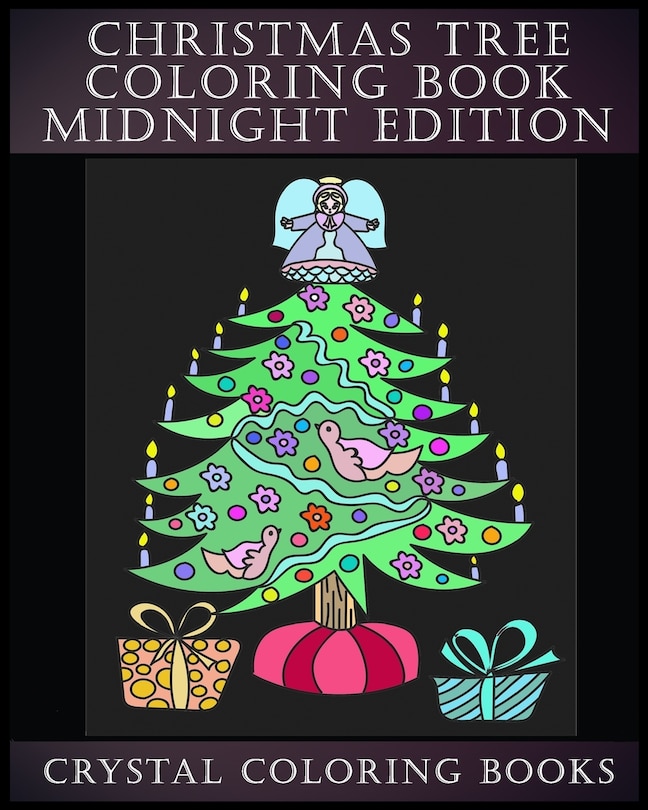 Front cover_Christmas Tree Coloring Book Midnight Edition