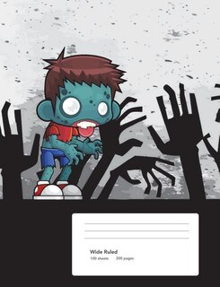 Zombie Boy Composition Book: Notebook Wide Ruled Paper 100 Sheets