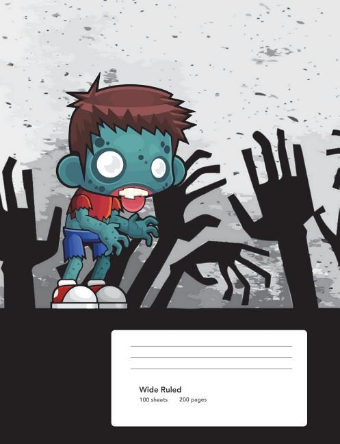 Zombie Boy Composition Book: Notebook Wide Ruled Paper 100 Sheets