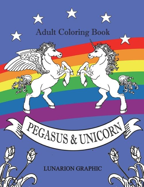 Front cover_Adult Coloring Book Unicorn & Pegasus
