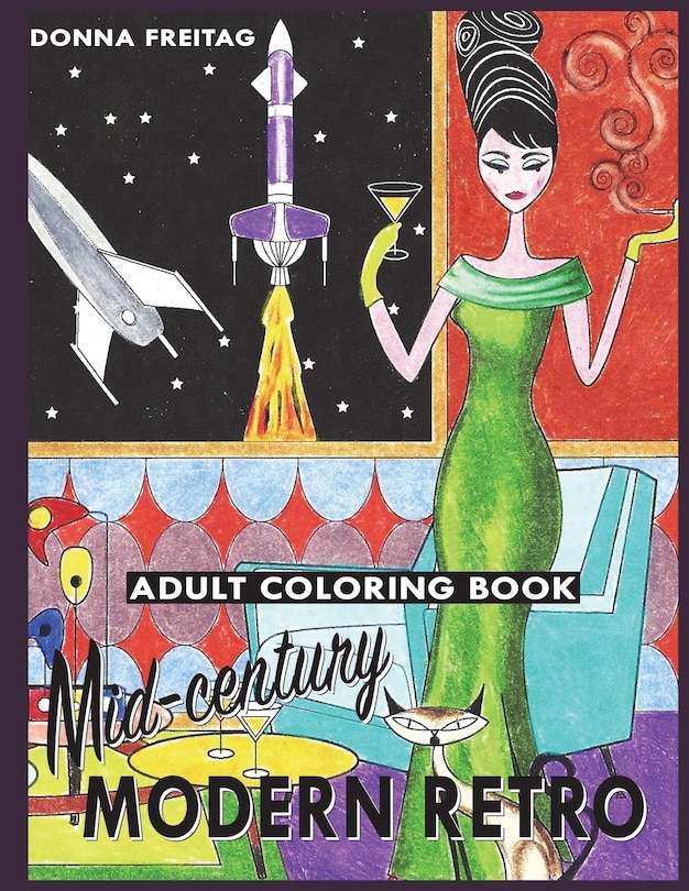 Front cover_Mid-century Modern Retro Adult Coloring Book