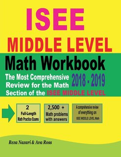 Front cover_ISEE MIDDLE LEVEL Math Workbook 2018 - 2019