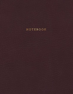 Notebook: Vintage Deep Black Leather Style - Gold Lettering - Softcover - 150 College-ruled Pages - 8.5 X 11