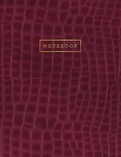 Notebook: Deep Purple Alligator Skin Style - Embossed Style Lettering - Softcover - 150 College-ruled Pages -