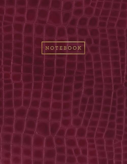 Notebook: Deep Purple Alligator Skin Style - Embossed Style Lettering - Softcover - 150 College-ruled Pages -