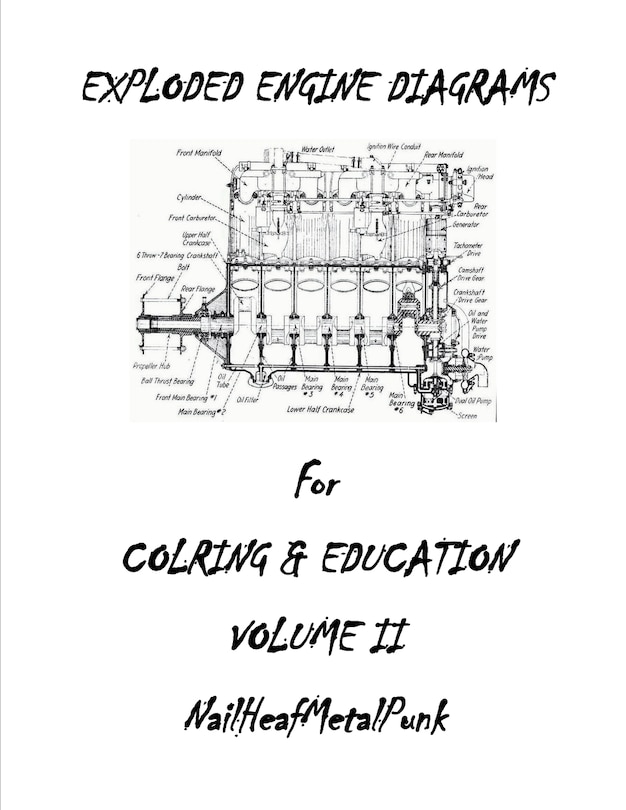 Engine Diagrams Exploded for Coloring and Education: Engine Diagrams Exploded for Coloring