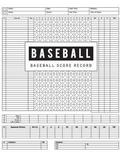 Baseball Score Record: Baseball Game Record Keeper Book, Baseball Score, Baseball Score Card Has Many Spaces On Which To R