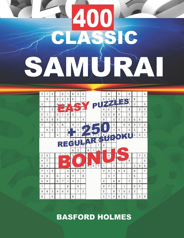 Couverture_400 CLASSIC SAMURAI EASY PUZZLES + 250 regular Sudoku BONUS