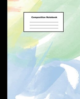Composition Notebook: Nice Soft Pastel Colourful Water Colour Stroke Background Wide Ruled Jotting Paper