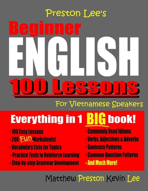Front cover_Preston Lee's Beginner English 100 Lessons For Vietnamese Speakers