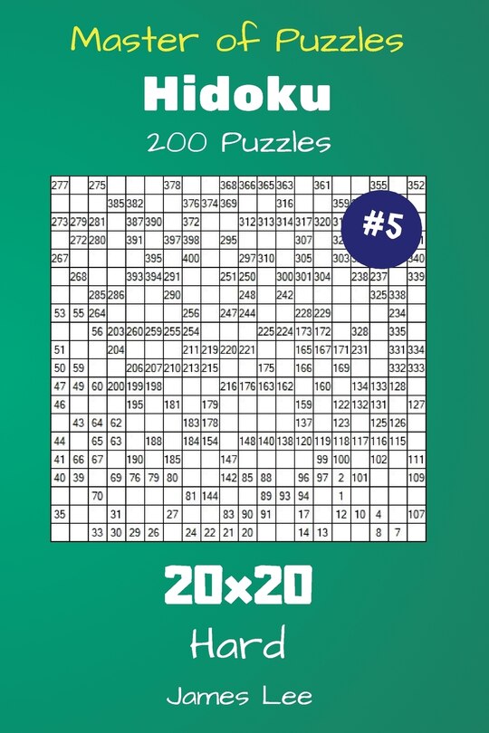 Couverture_Master of Puzzles Hidoku - 200 Hard 20x20 vol. 5