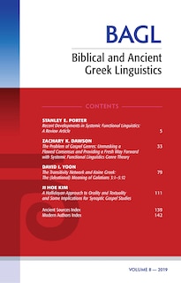 Couverture_Biblical And Ancient Greek Linguistics, Volume 8