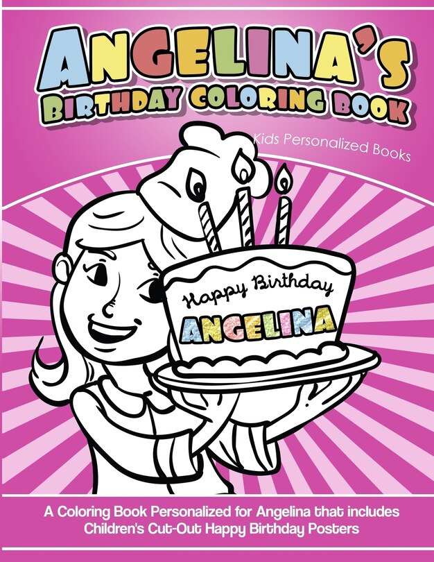 Front cover_Angelina's Birthday Coloring Book Kids Personalized Books