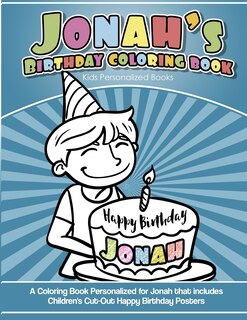 Front cover_Jonah's Birthday Coloring Book Kids Personalized Books