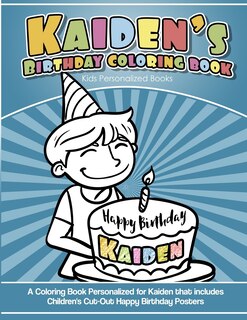 Front cover_Kaiden's Birthday Coloring Book Kids Personalized Books