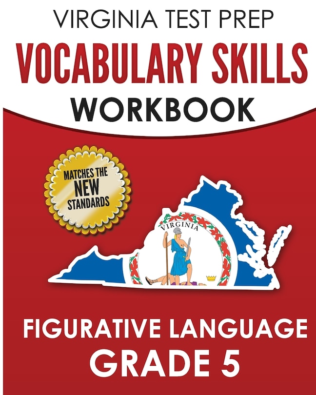 Front cover_VIRGINIA TEST PREP Vocabulary Skills Workbook Figurative Language Grade 5