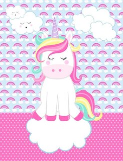 Rainbow Sleeping Unicorn Composition Notebook: Wide Ruled (7.44 X 9.69) Kawaii Unicorn On Cloud Patterned Background Pink Polka Dot For Girls