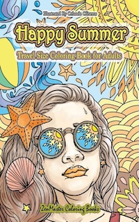 Front cover_Happy Summer Travel Size Adult Coloring Book