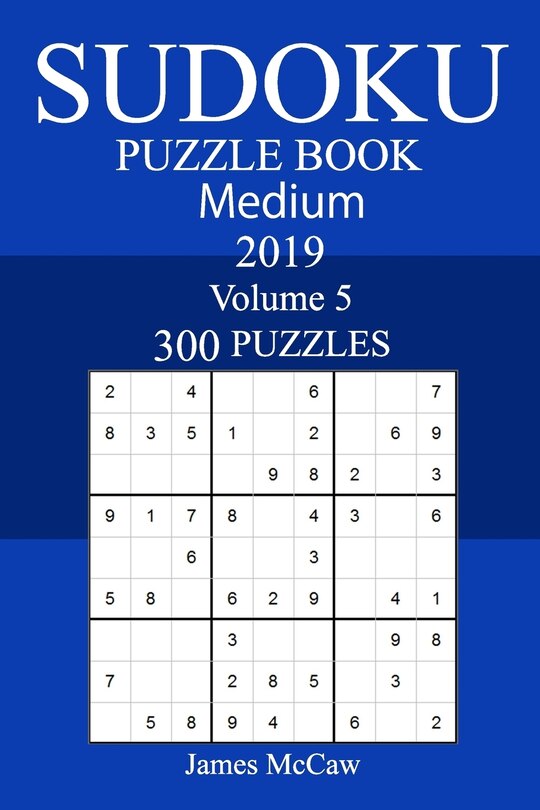 Front cover_300 Medium Sudoku Puzzle Book 2019