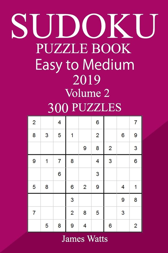 Front cover_300 Easy to Medium Sudoku Puzzle Book 2019