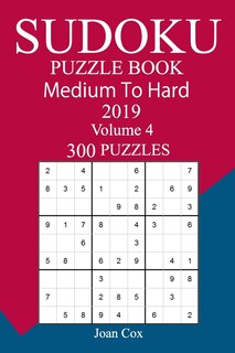 Front cover_300 Medium to Hard Sudoku Puzzle Book 2019
