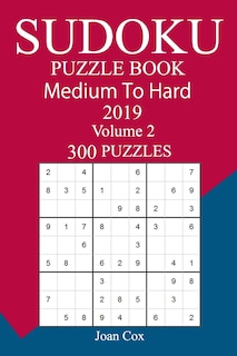 Front cover_300 Medium to Hard Sudoku Puzzle Book 2019