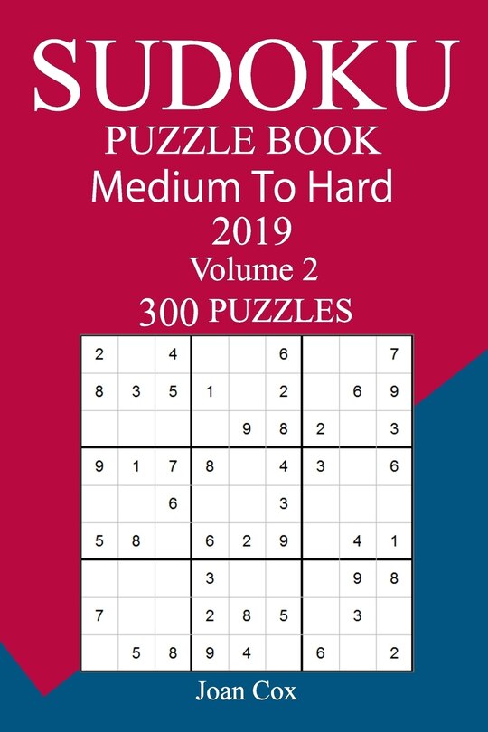 Front cover_300 Medium to Hard Sudoku Puzzle Book 2019