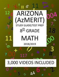 Front cover_8th Grade ARIZONA AzMERIT, MATH, Test Prep