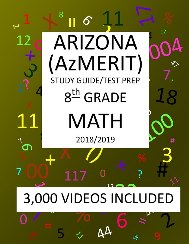 Front cover_8th Grade ARIZONA AzMERIT, MATH, Test Prep
