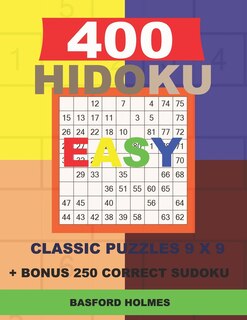 Front cover_400 HIDOKU EASY classic puzzles 9 x 9 + BONUS 250 correct sudoku