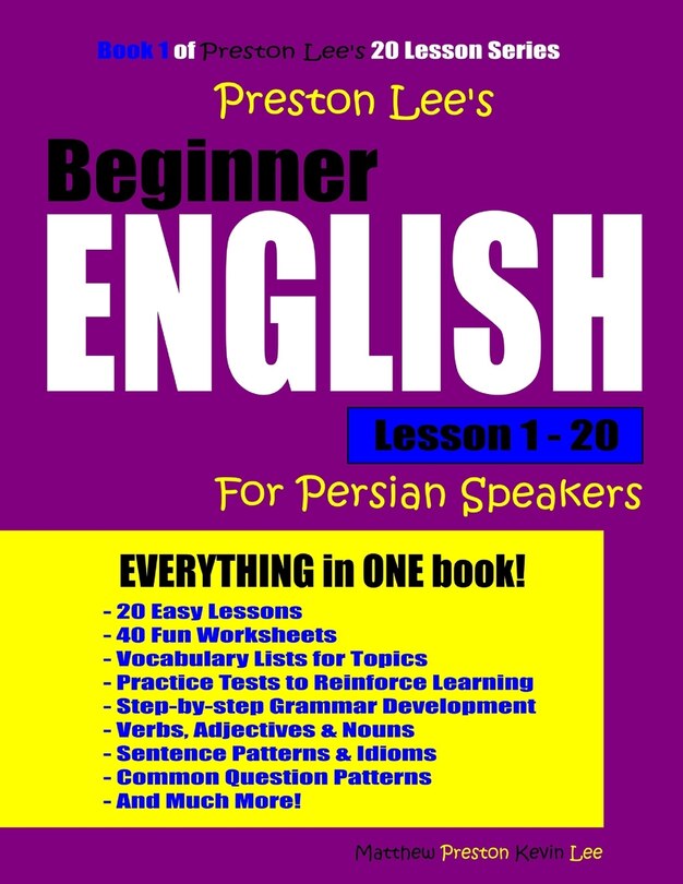 Couverture_Preston Lee's Beginner English Lesson 1 - 20 For Persian Speakers
