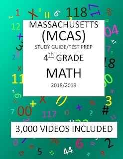 Front cover_4th Grade MASSACHUSETTS MCAS, 2019 MATH, Test Prep
