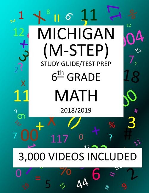 Front cover_6th Grade MICHIGAN M-STEP, 2019 MATH, Test Prep