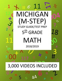 Front cover_5th Grade MICHIGAN M-STEP, 2019 MATH, Test Prep