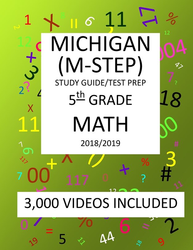 Front cover_5th Grade MICHIGAN M-STEP, 2019 MATH, Test Prep